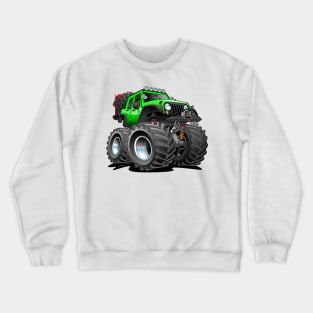 Off road 4x4 gecko green jeeper cartoon Crewneck Sweatshirt